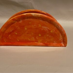 Orange Ceramic Napkin Holder
